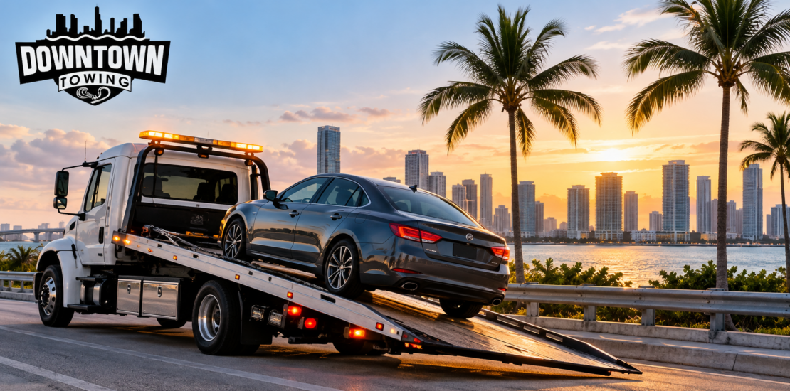 Reliable Tow in Miami – Downtown Towing Flatbed Truck